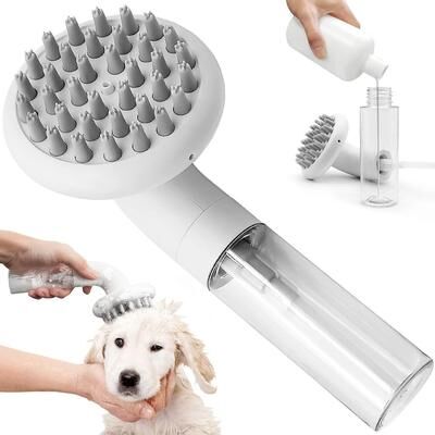 Uplift Essentials 3 in 1 Silicone Pet Bath Brush Professional Grooming, Washing & Massage Soap Dispenser 3 in 1 Silicone Pet Bath Brush Professional Grooming, Washing & Massage Soap Dispenser
