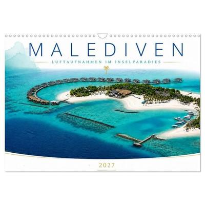 Malediven - Luftaufnahmen im Inselparadies (Wandkalender 2027 DIN A3 quer), CALVENDO Monatskalender