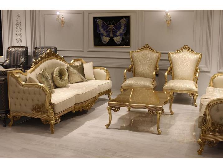 Xlmoebel Polstergarnitur Designer Sofagarnitur 3-Sitzer Textil Komplett Set für Wohnzimmer, (Sofagarnitur, 2-tlg., 3-Sitzer Textil-Set), Made in Europa