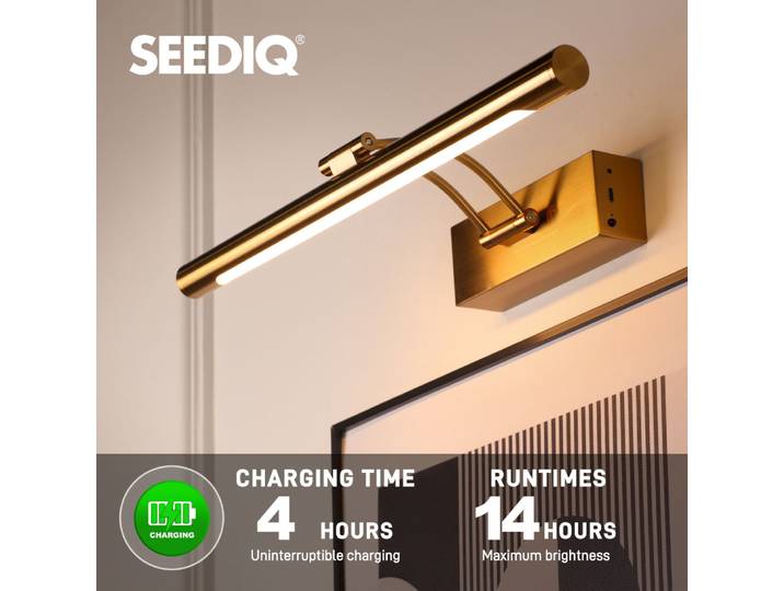 Applique murale LED rechargeable USB Type-C 5V 40CM 4400mAh, design moderne avec télécommande sans fil, lampe murale intérieure