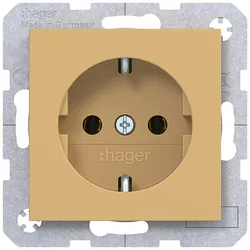 Hager WAS1300C02 Steckdose SCHUKO, Schraub-Liftklemmen, A.x/C.x, hazel, matt