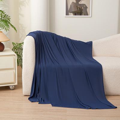 Shop Station Ice Silk Cooling Blanket Lightweight Breathable Summer Bed Blanket For Hot Sleepers navy 39.37 59.06 In