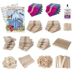 KARIN JITTENMEIER Kreativ-Set Holzstäbchen & Ideenheft 13tlg.