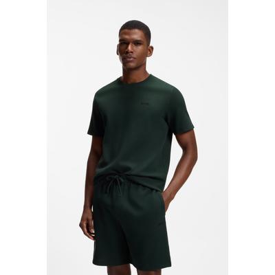 Pyjamaoberteil BOSS "Waffle T-Shirt", Herren, Gr. M, grün (dunkelgrün 308), Obermaterial: 60% Baumwolle, 40% Polyester, regular fit, Rundhals, Shirts
