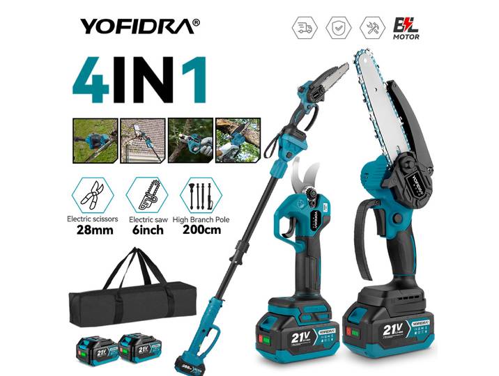 Sécateur électrique télescopique sans fil YOFIDRA, outil de taille de branches haute performance pour batterie Makita.