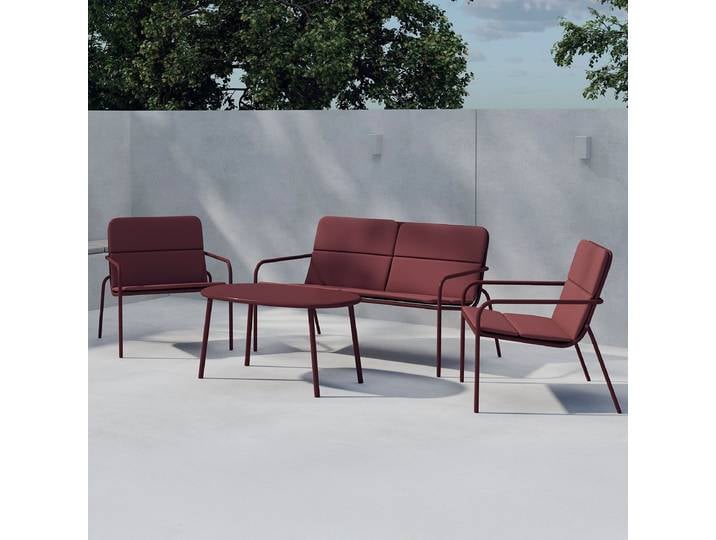 Salon de jardin Furos 4 pièces Rouge