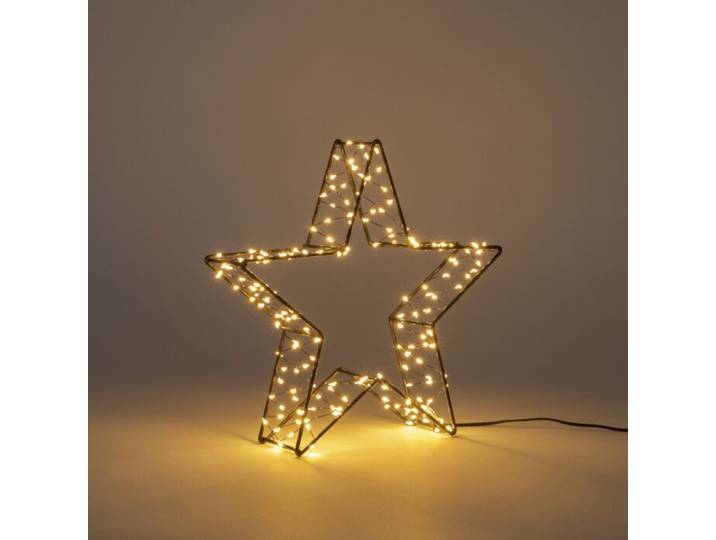 LED Stern, schwarzer Metallrahmen, 26x6 cm