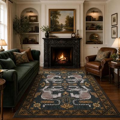 Garvee Vintage Tiger Floral Oriental Area Rug