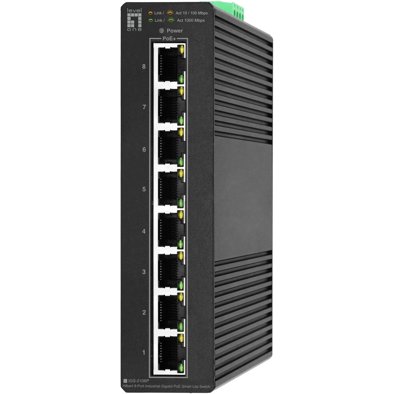 LevelOne Switch 8x GE IGS-2108P 8xPoE Outputs schwarz