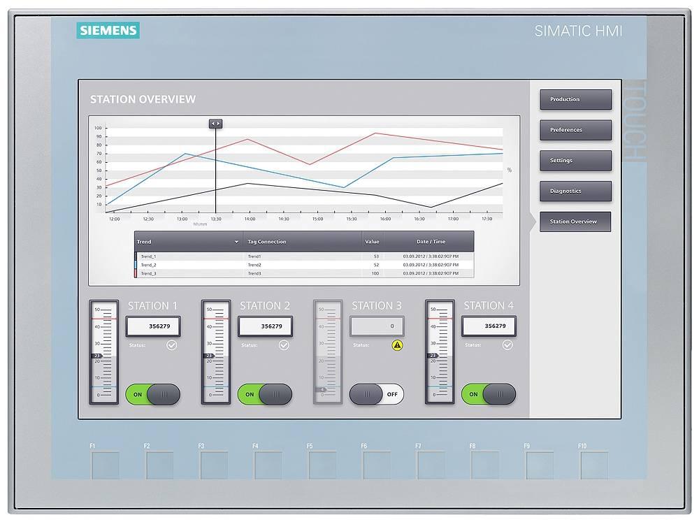 Siemens SIMATIC HMI KTP1200 Basic, 30,5 cm (12"), 800 x 1280 Pixel, Widerständig, 330 mm, 245 mm, 2,05 kg