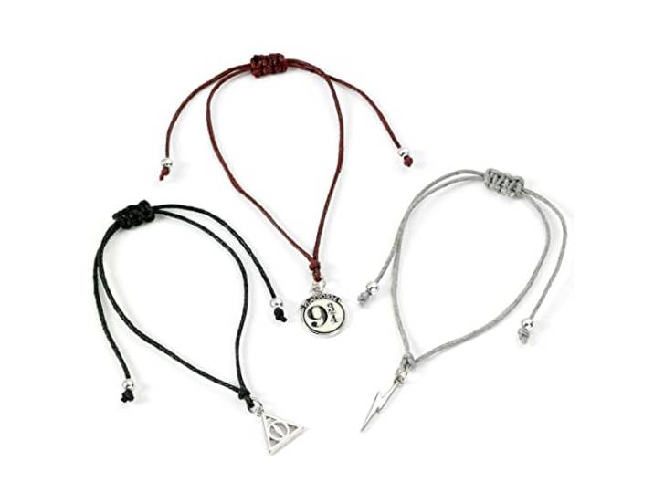 The Carat Shop Harry Potter Officiële Platform 9 3/4, Lightning Bolt & Deathly Hallows Vriendschap Armband Set