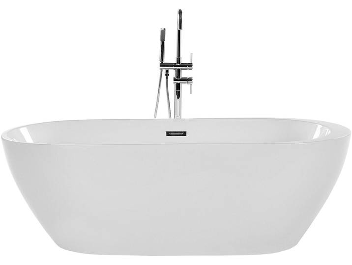 BELIANI Moderne, freistehende Badewanne Acryl oval weiß modern