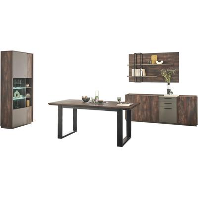 Esszimmer-Set HOME AFFAIRE "LARGO", braun (thermo oak dekor), B:300cm H:200cm T:45cm, Kastenmöbel-Sets, Esszimmer-Set