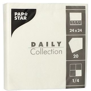 PAPSTAR Servietten Daily Collection weiß 2-lagig 12,0 x 12,0 cm 20 St.