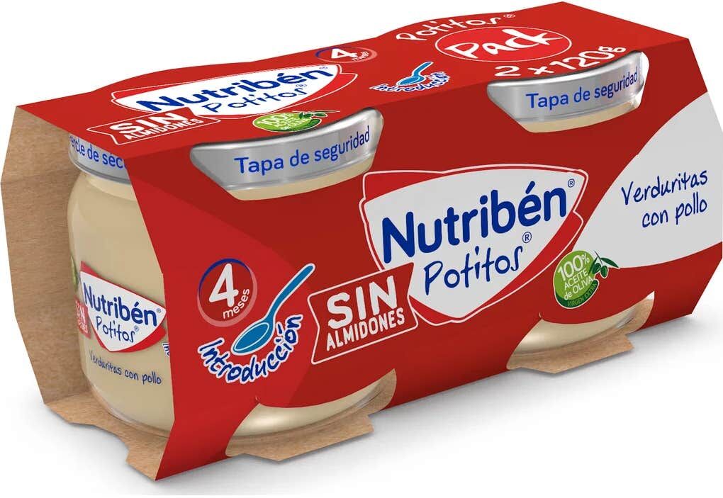 NUTRIBEN Nutribén Potitos Verduritas con Pollo +4m 2x120 gr