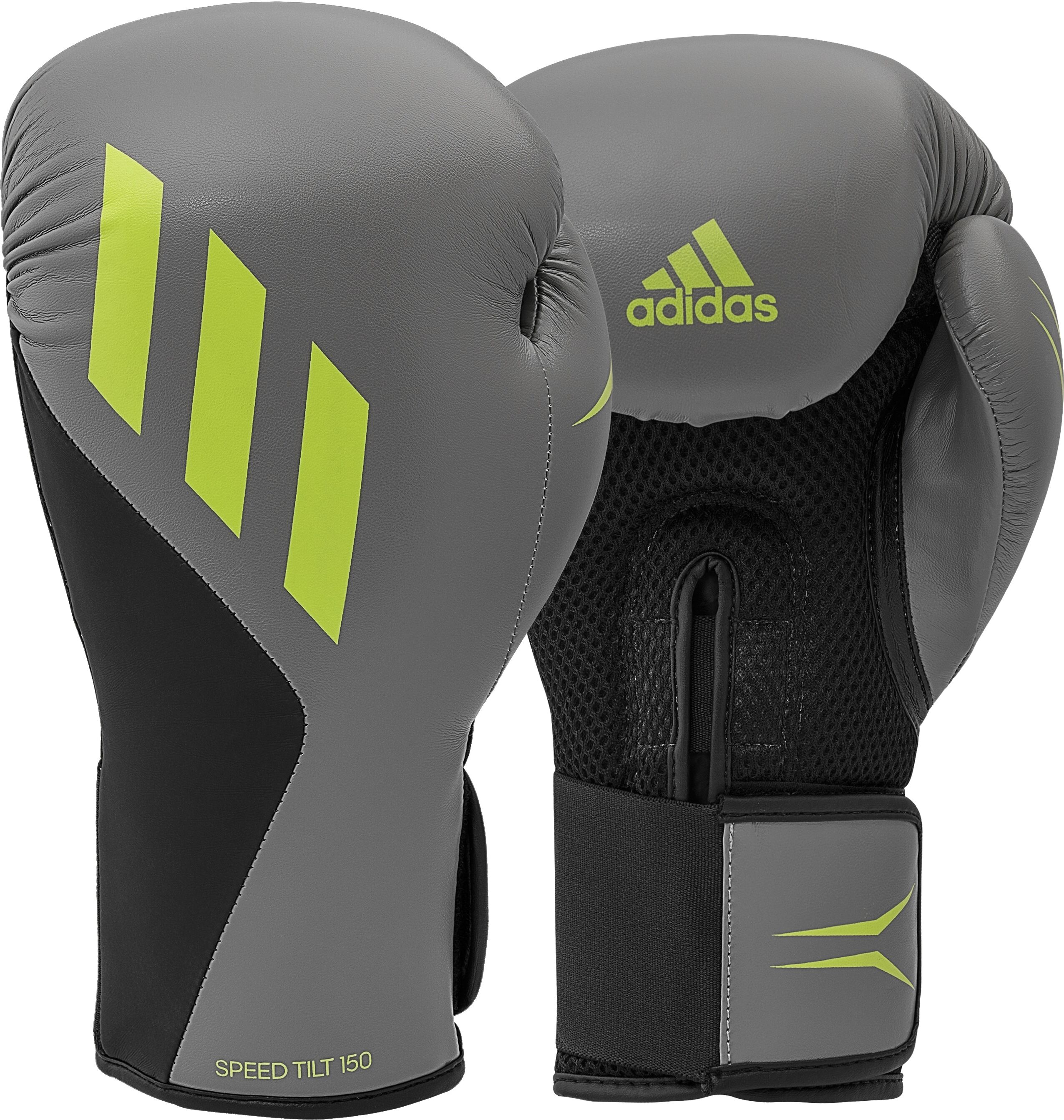 Boxhandschuhe ADIDAS PERFORMANCE "Speed Tilt 150" Gr. 12, grau (grau, schwarz), Boxhandschuhe, 12 12, Kunstleder, Boxhandschuhe grau, schwarz 12 12