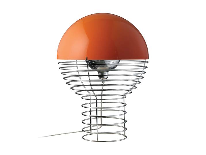 Verpan Wire Tischleuchte Ø40 cm Chrome-orange
