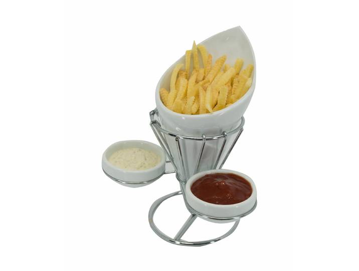 Nouvel Pommes Halter mit Doppel Dip Schale