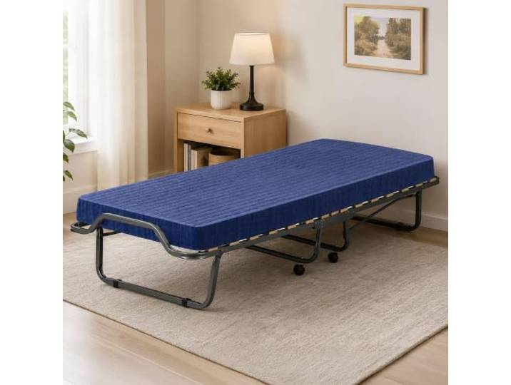 Talamo Italia - Klappbett Piera, platzsparendes Feldbett mit 15-Lattenrost, inklusive Schutzhülle, 100% Made in Italy, 80x200h40 cm, inklusive Matratze