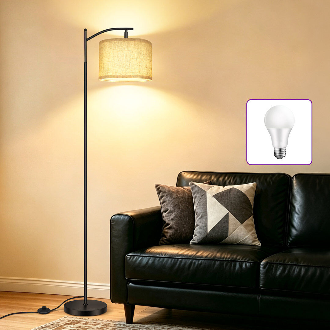 Ebern Designs 159cm Black Traditional Floor Lamp Black 159cm H X 51.5cm W X 31cm D