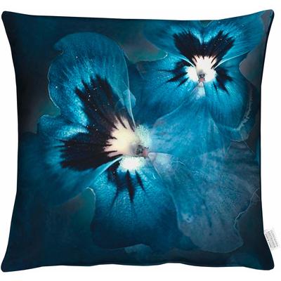 Dekokissen OTTO HOME "Viola" Gr. 1, blau (dunkelblau, bedruckt), B:46cm L:46cm, Baumwolle, Dekokissen_Sitzkissen_Kissenhüllen, Kissenhülle ohne Füllung, 1 Stück 46x46 cm
