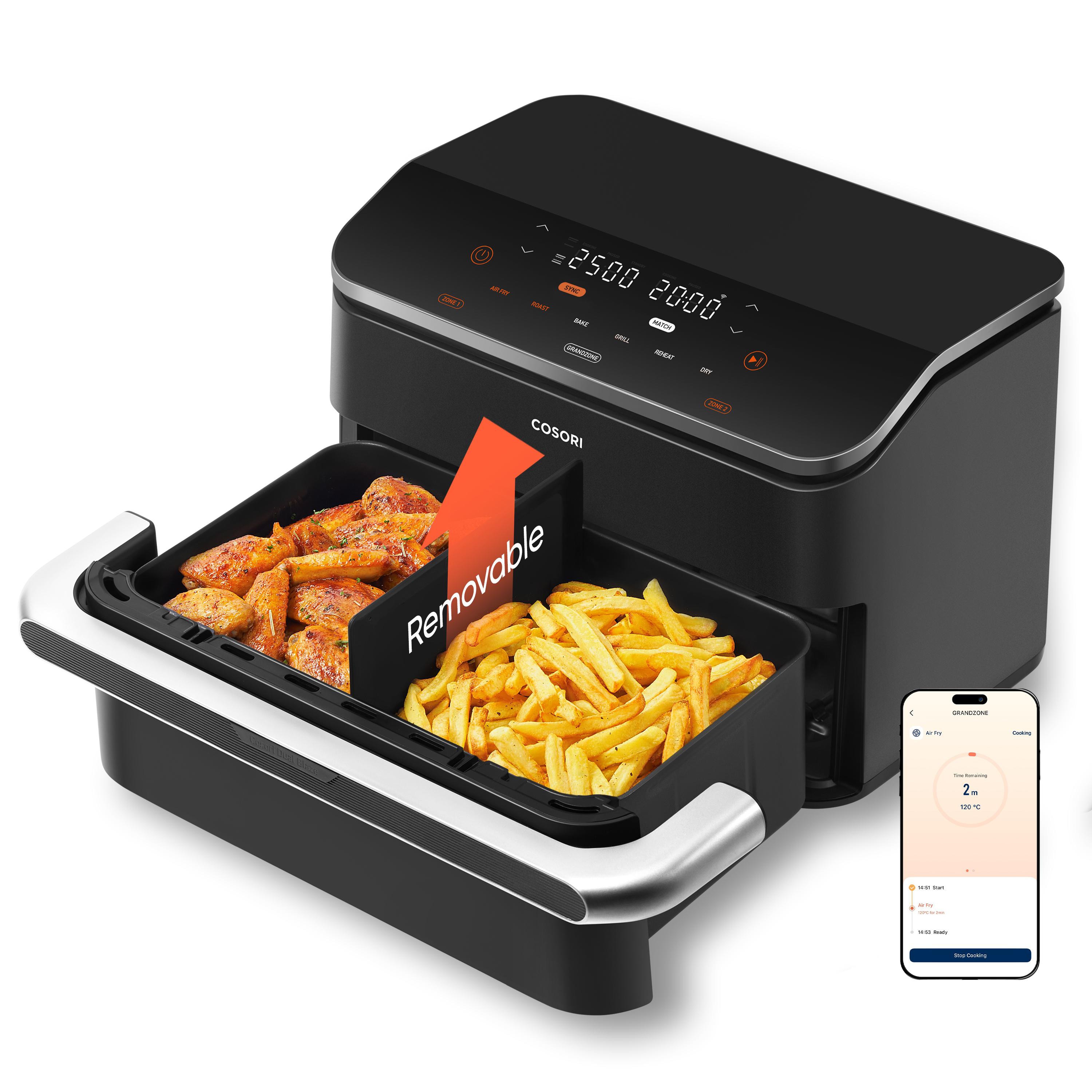 COSORI Dual Blaze TwinFry 10 Liter Heißluftfritteuse CAF-TF102S-ADE schwarz / silber