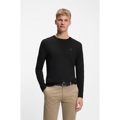 Langarmshirt BOSS ORANGE "Tacks", Herren, Gr. 4XL, schwarz001, Single Jersey, Obermaterial: 100% Baumwolle, regular fit normal, Rundhals, eingesetzt normaler Saum, Shirts Langarmshirt, mit Markenlogo auf der Brust