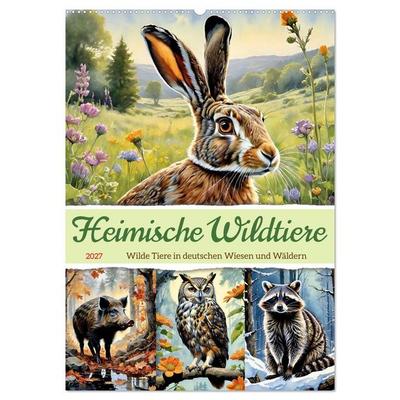 Heimische Wildtiere 2027 (Wandkalender 2027 DIN A2 hoch), CALVENDO Monatskalender