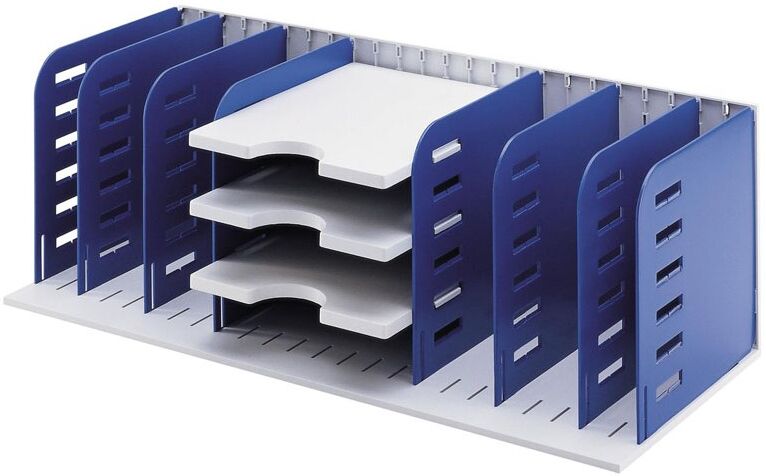 B2B Partner Sortiermodule, 8 Trennwände + 3 Regalböden, blau