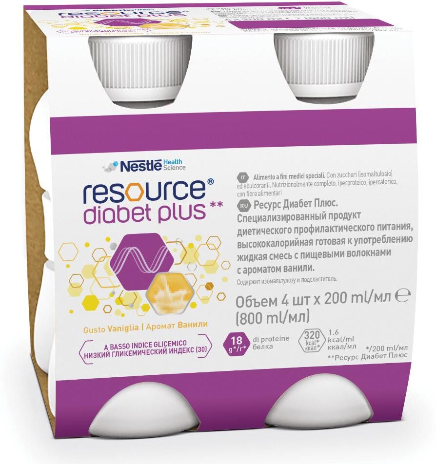 NESTLE' IT.SpA(HEALTHCARE NU.) Nestlé, Resource Diabet Plus Vaniglia, 4 x 200 ml