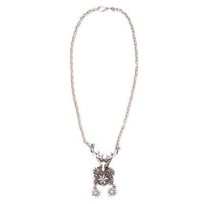 Collier ALLGÄU REBELL "Liesel", Damen, Gr. onesize, Metall, silber, Basic, Halsketten Collier, mit Edelweiß