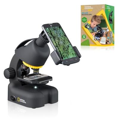 Bresser 10318 - NATIONAL GEOGRAPHIC KiDS Mikroskop mit 40-640x Vergrößerung, inkl. Smartphone Adapter