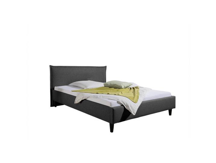 Livetastic Polsterbett Roswell, Anthrazit, Holz, Buche, massiv, 100x200 cm, Made in Germany, für Lattenrost geeignet, Schlafzimmer, Betten, Polsterbetten