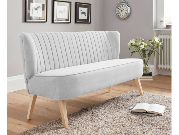 2-Sitzer HOME AFFAIRE Campi Küchensofa, Breite 140cm, Komfortsitzhöhe 46cm , silber, B:140cm H:81cm T:67cm, 92% Polyester, 8% Nylon, Sofas, 2-Sitzer, bequemes Küchensofa, frei im Raum stellbar