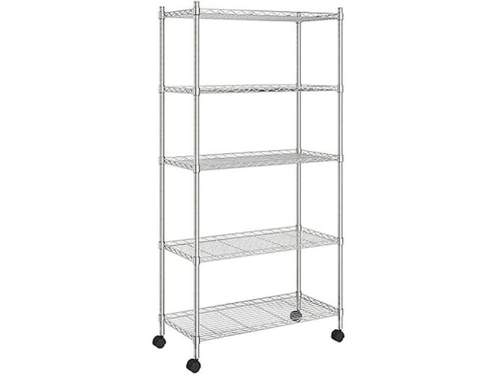 Étagère de rangement - VIDAXL - 5 niveaux - Argenté - 250 kg - Mobile avec roulettes