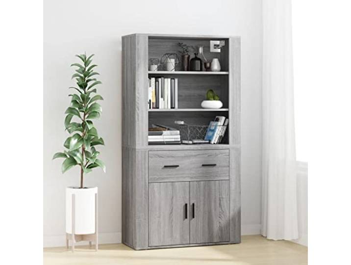 RJPLMFV Anrichte oben Sonoma, Grau, Holz Wohnzimmermöbel, geräumige Aufbewahrung, Wandmontage, feuchtigkeitsbeständig