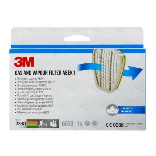 3M Filter für Atemschutzmasken 6059 ABEK1 EN 14387:2004 + A1:2008 ABEK1, 1 Paar
