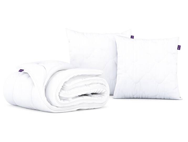 MKS MEBLE Ganzjahres Bettdecken-Set NATENA 200x220 mit 2 Kissen 80x80 – Hypoallergen, Ganzjahresdecke Atmungsaktiv & Waschbar, Hypoallergene Materialen