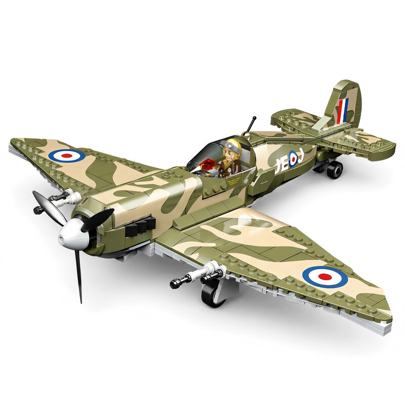 CAYI Bouwstenen Speelgoedset Spitfire Fighter MK9, 526 stuks ABS voor Hobbybouwers