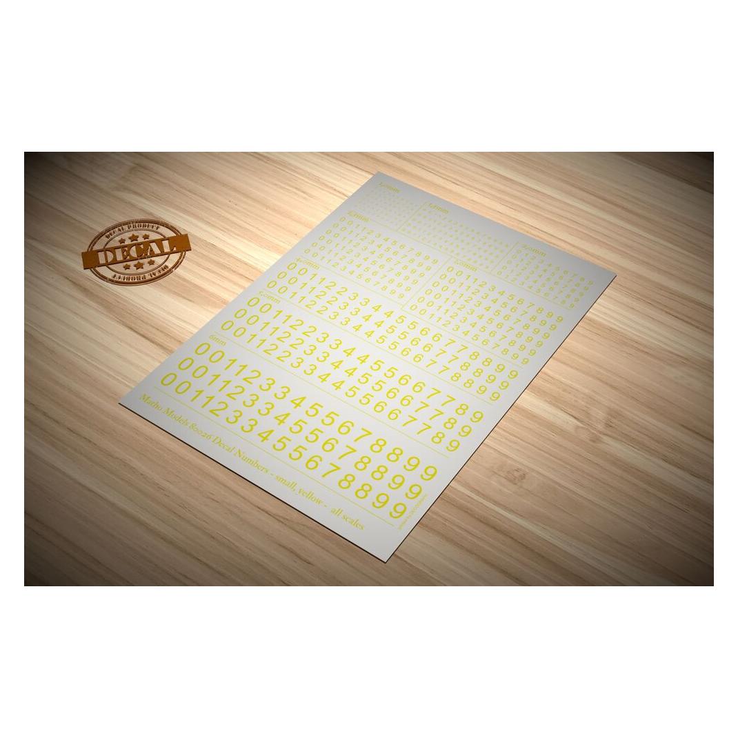 Matho Models Decal Numbers - small, yellow (80026)