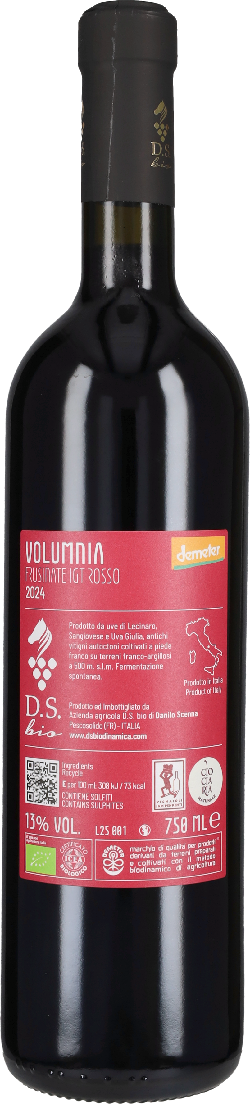 Rosso del Frusinate 'Volumnia' DS Bio 2024
