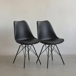 KADIMA DESIGN Skandinavische Esszimmerstühle, 2er Set, Samt oder Kunststoff, verschiedene Farben