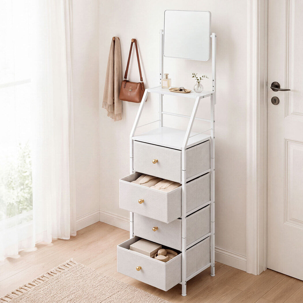 Brayden Studio Dressing Table White 145cm H X 36cm W X 28cm D