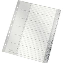Leitz 1281 Register DIN A4, Überbreite 1-31 Polypropylen Grau 31 Registerblätter 12810000