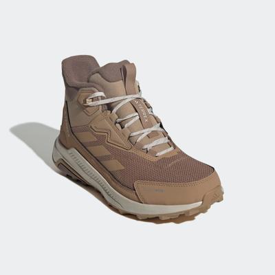 Winterstiefel ADIDAS TERREX "ANYLANDER CLIMAWARM+", Damen, Gr. 41, braun (cardboard, cardboard, earth strata), Synthetik, Textil, Schuhe Winterstiefel, gefüttert