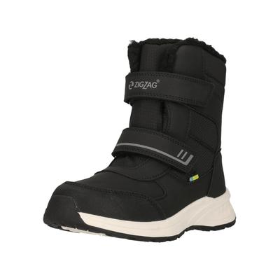 Stiefel ZIGZAG "Kobo", Mädchen, Gr. 29, schwarz (schwarz, weiß), Kunstfaser, Lederimitat, Schuhe Stiefel, mit wasserdichter Konstruktion