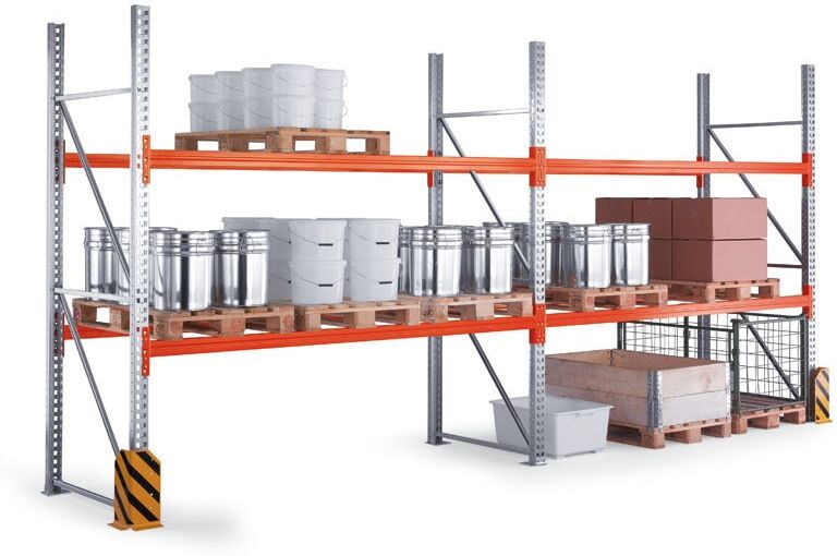 META Palettenregale 5500x2700x1100 mm, 3 Ebenen, Grundregal