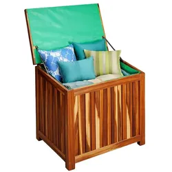 Relaxdays Gartenbox Akazienholz Hellbraun