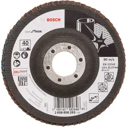Bosch Fächerschleifscheibe X581 Best for Inox, gewinkelt, Glasgewebe - 2608608263