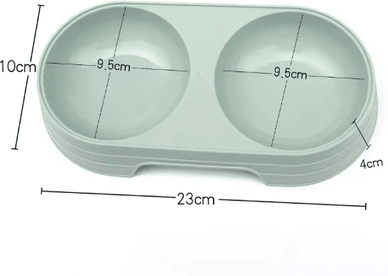 Inspire Picks Wheat Straw Double Pet Bowl For Food & Water Feeding blue 1pcs